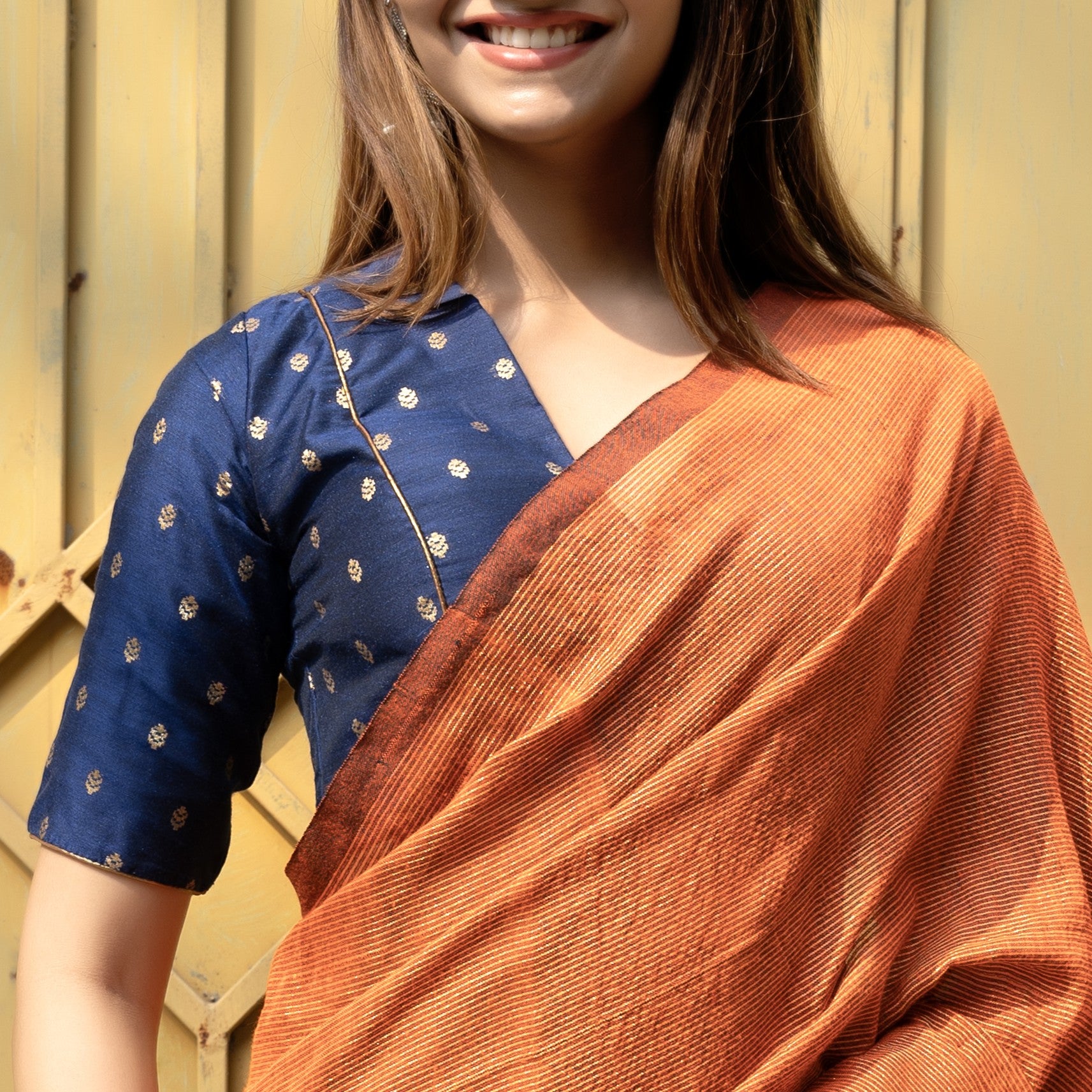 Coral Jari Buta Blouse