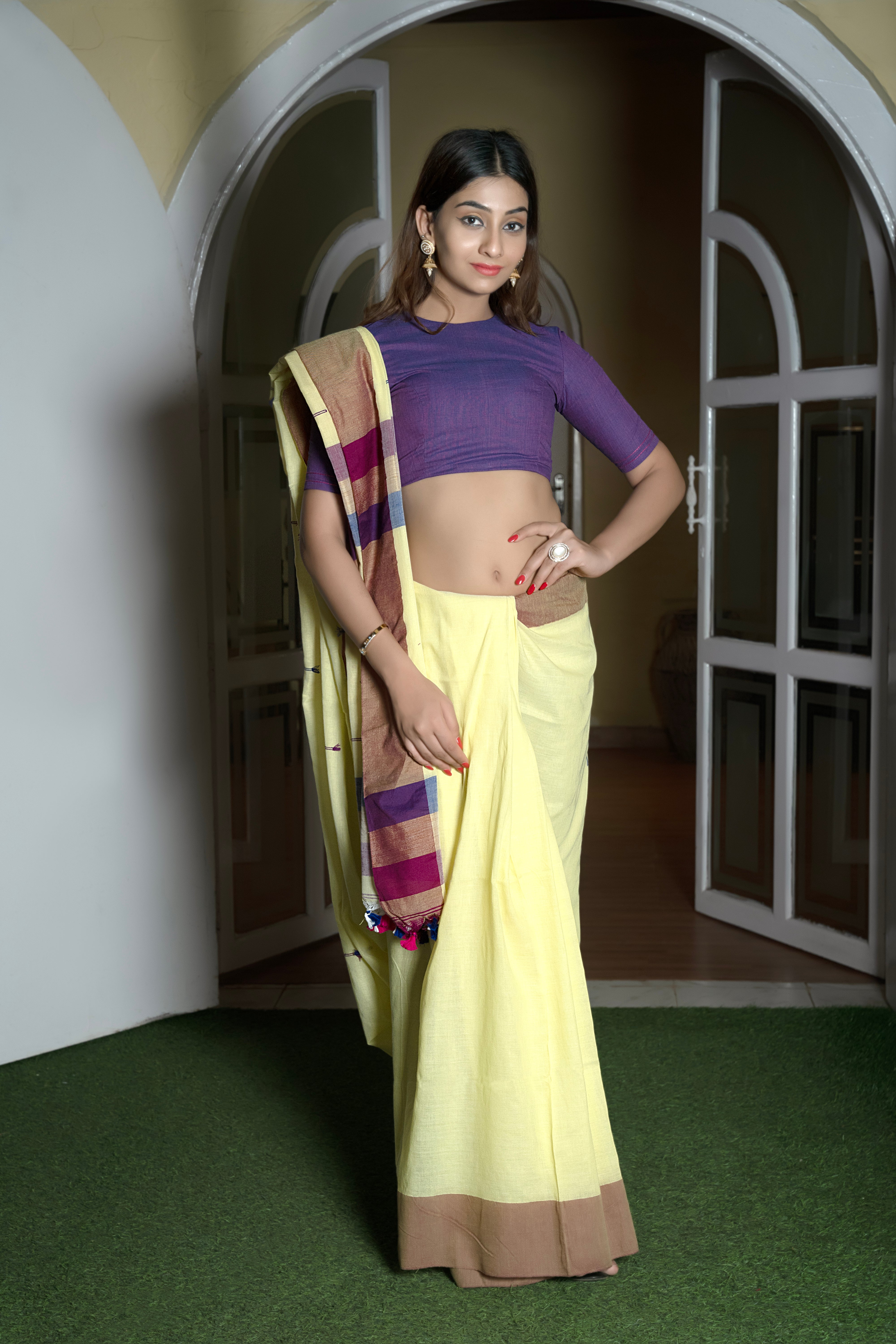 Golden Bloom Saree
