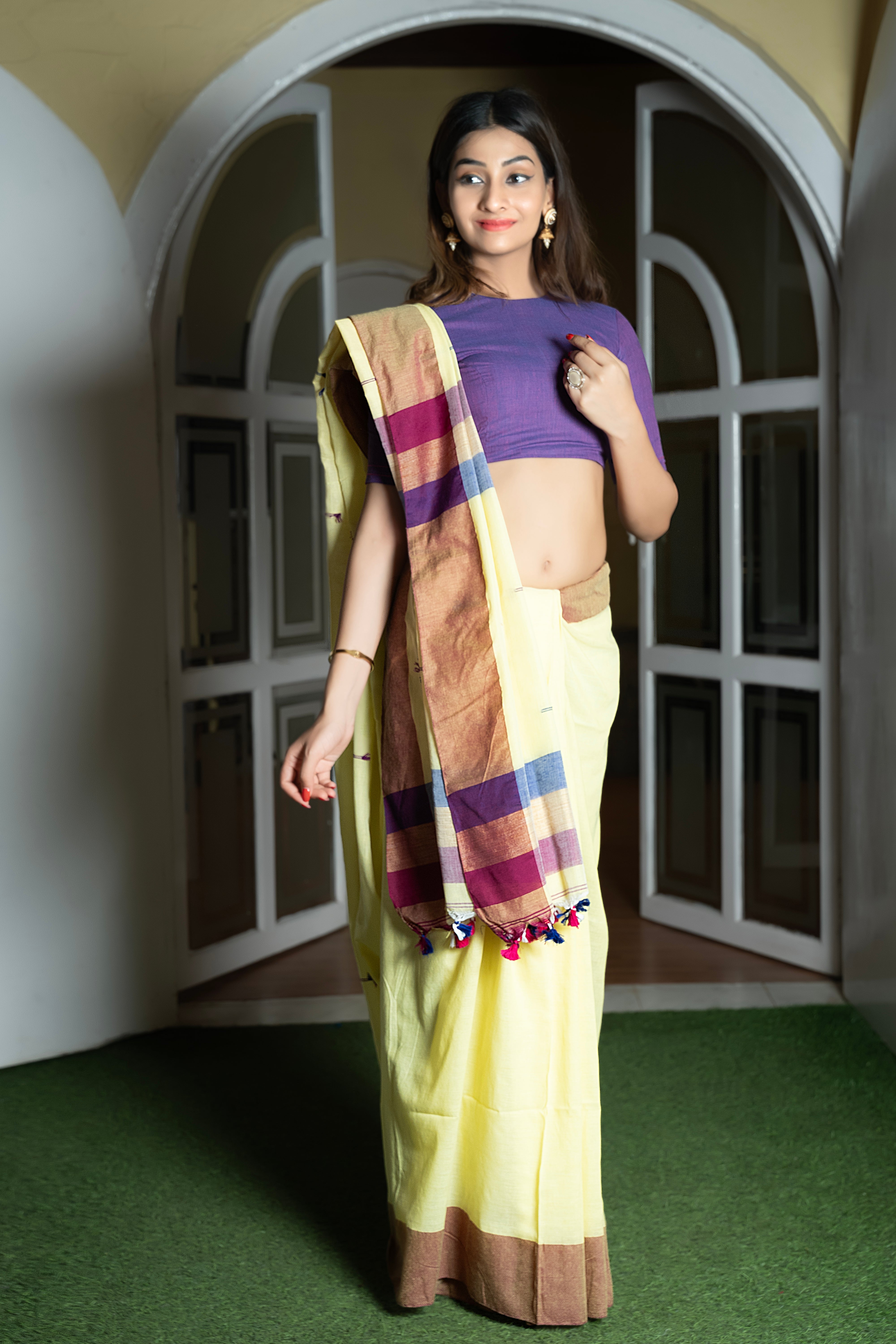 Golden Bloom Saree