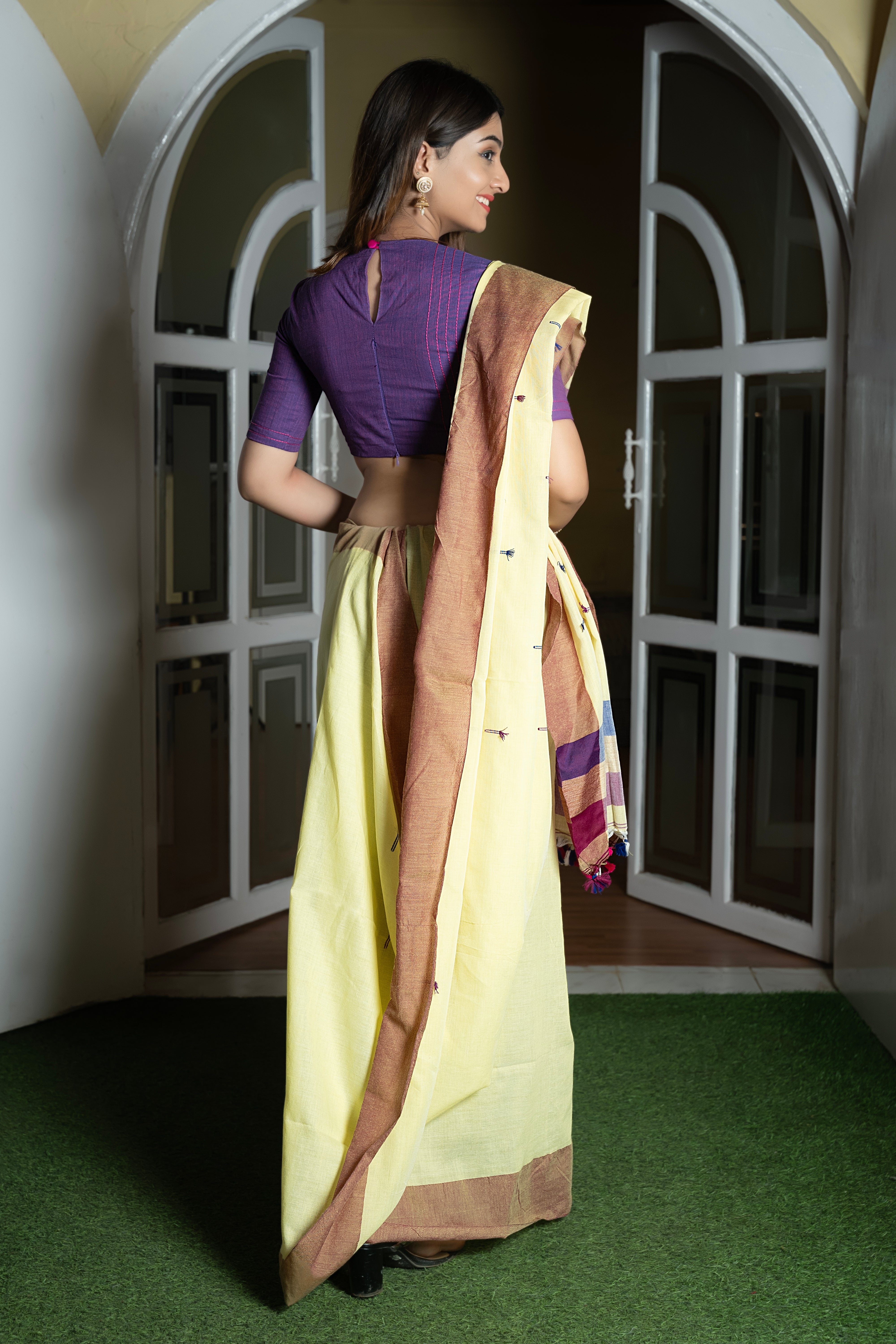 Golden Bloom Saree