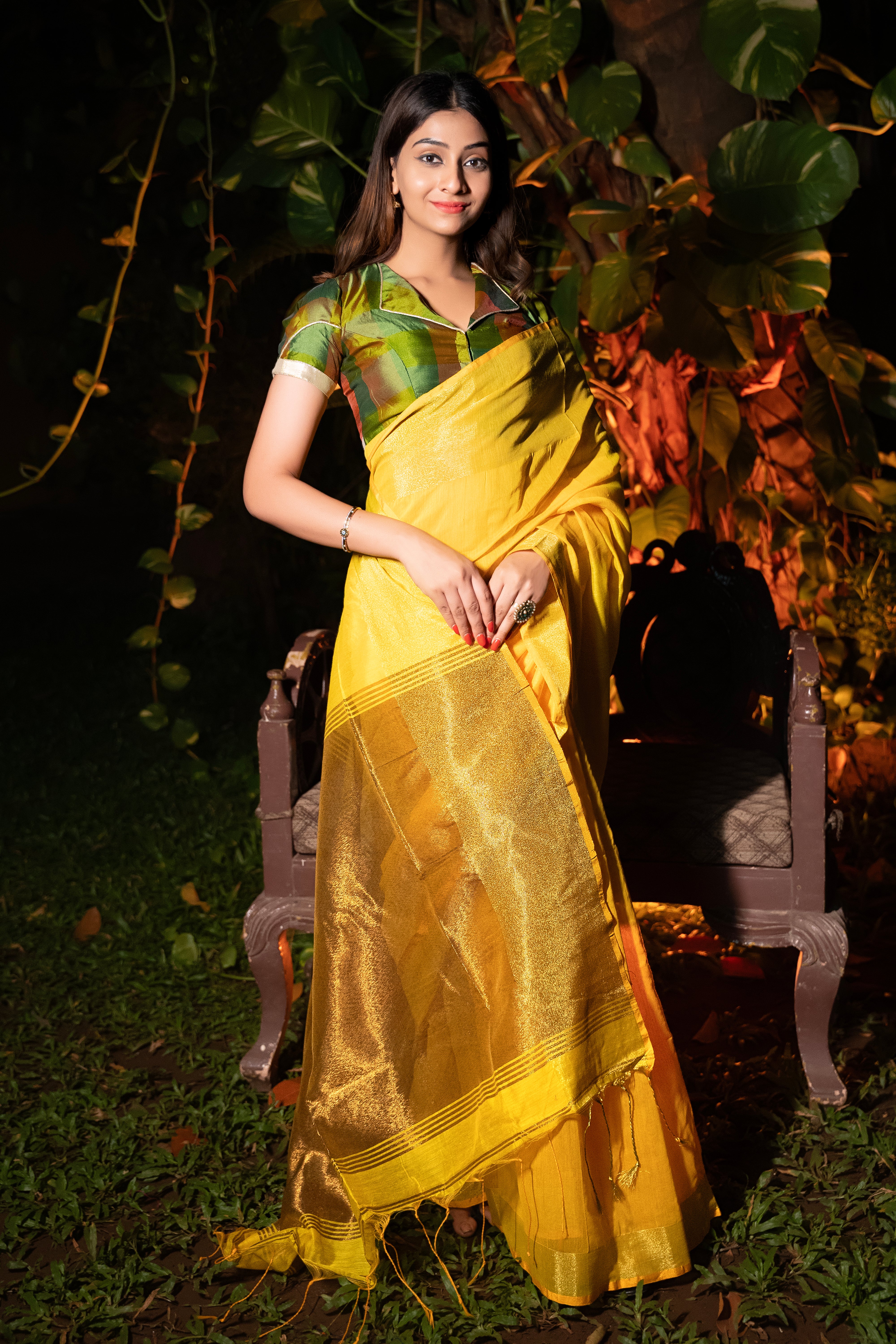 Golden Glow Saree