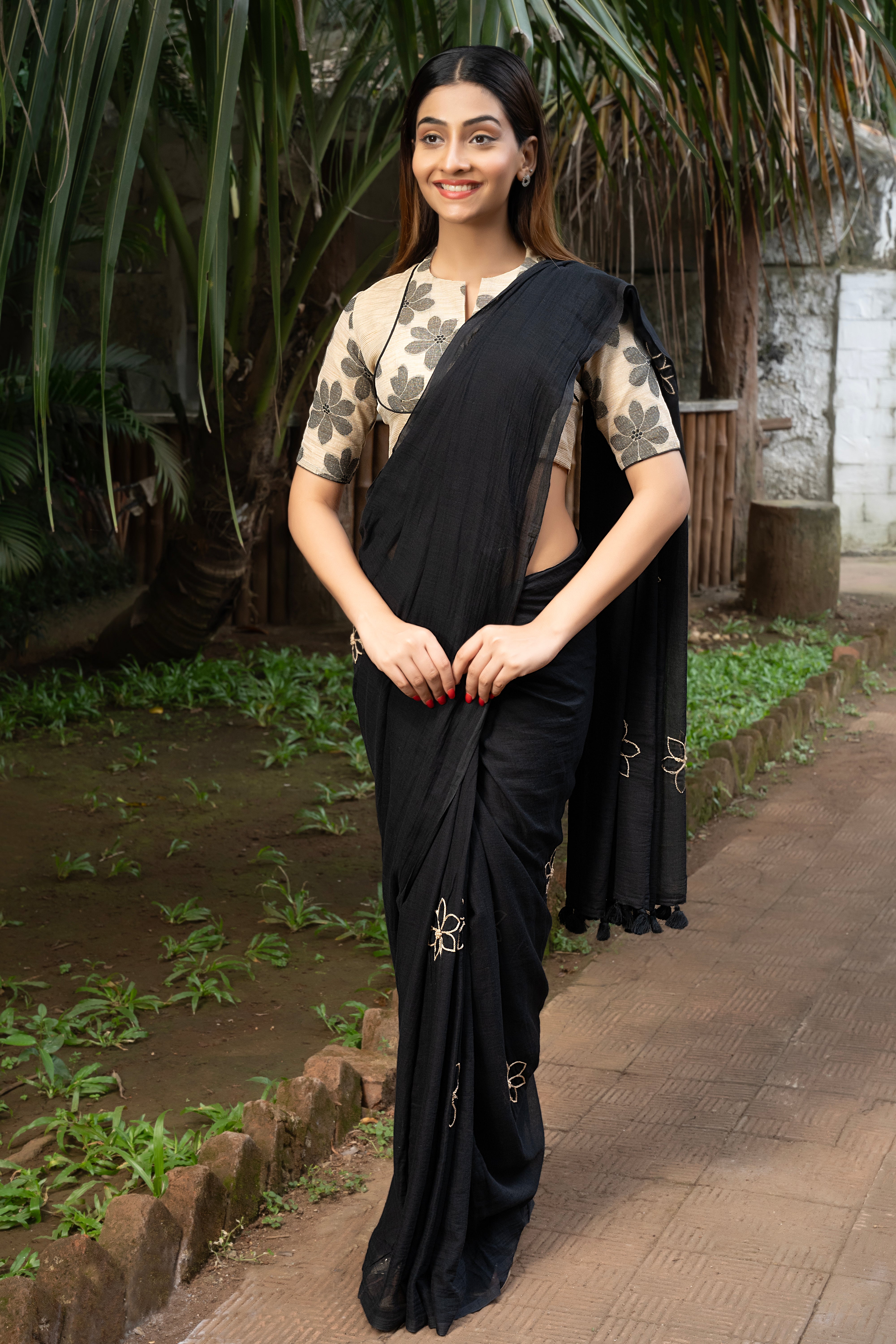 Krutam Saree + Baadal Ki Chaoon blouse