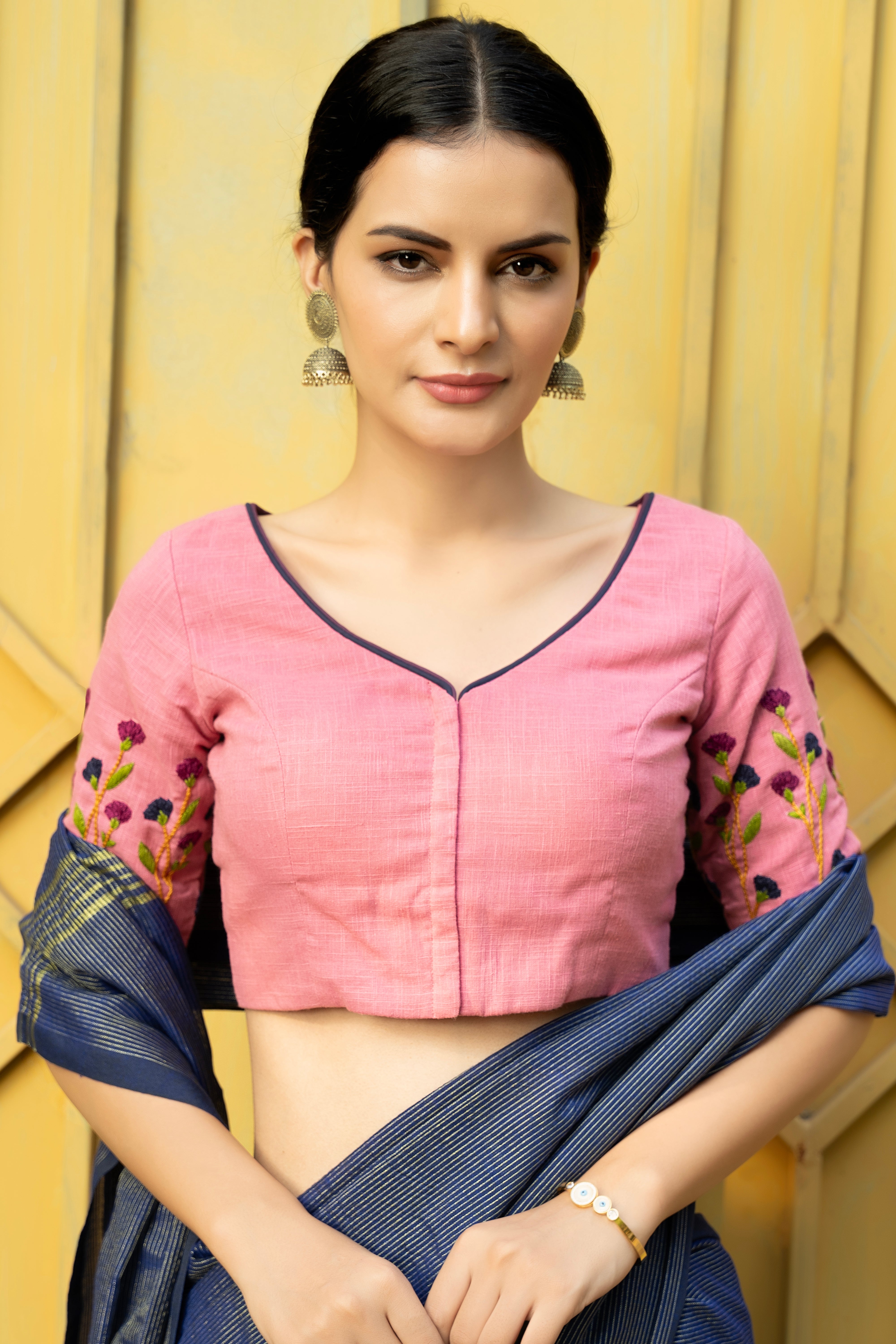 Sapphire Glow Saree +Candy Floss Desire Blouse