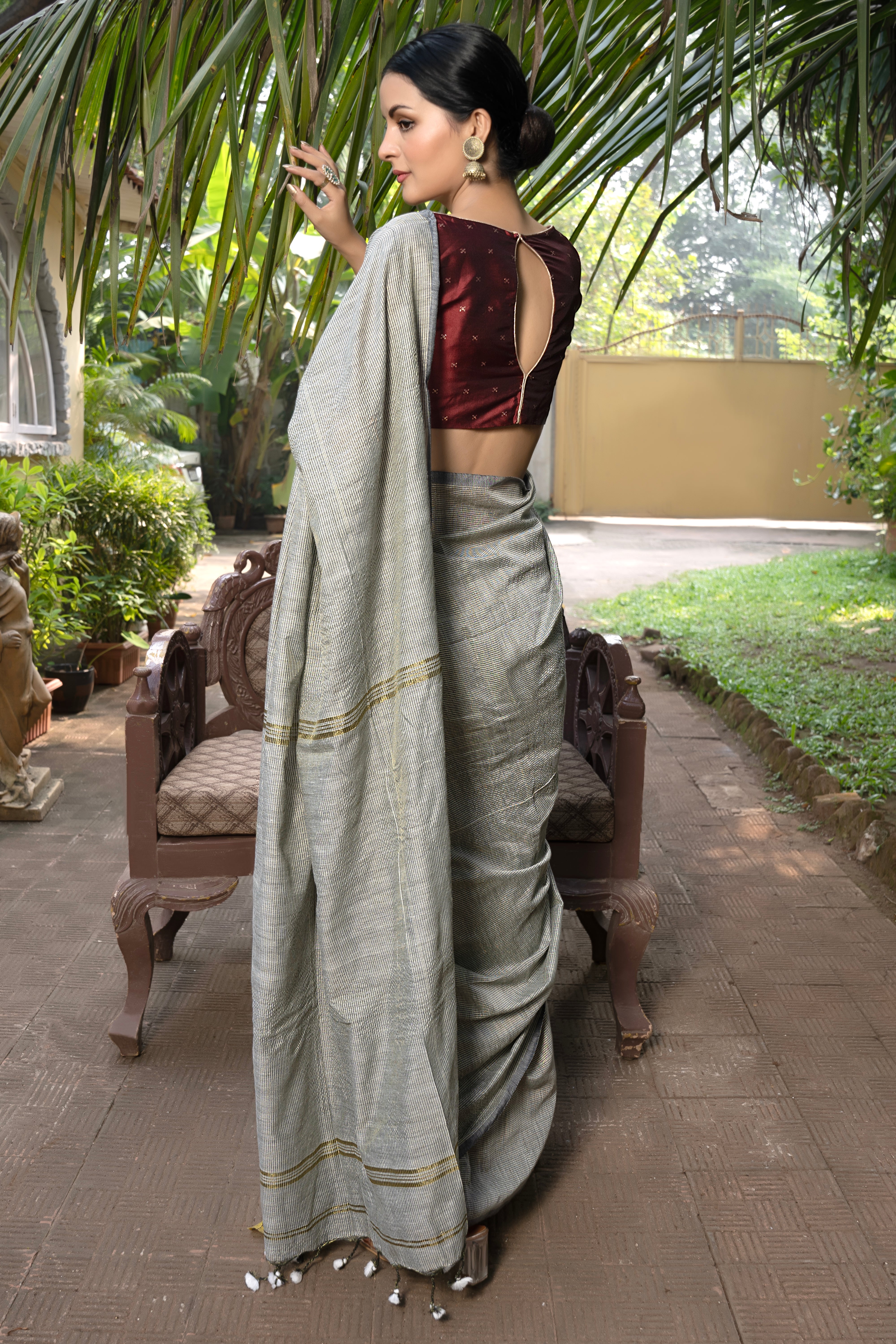 Silver Mist Saree