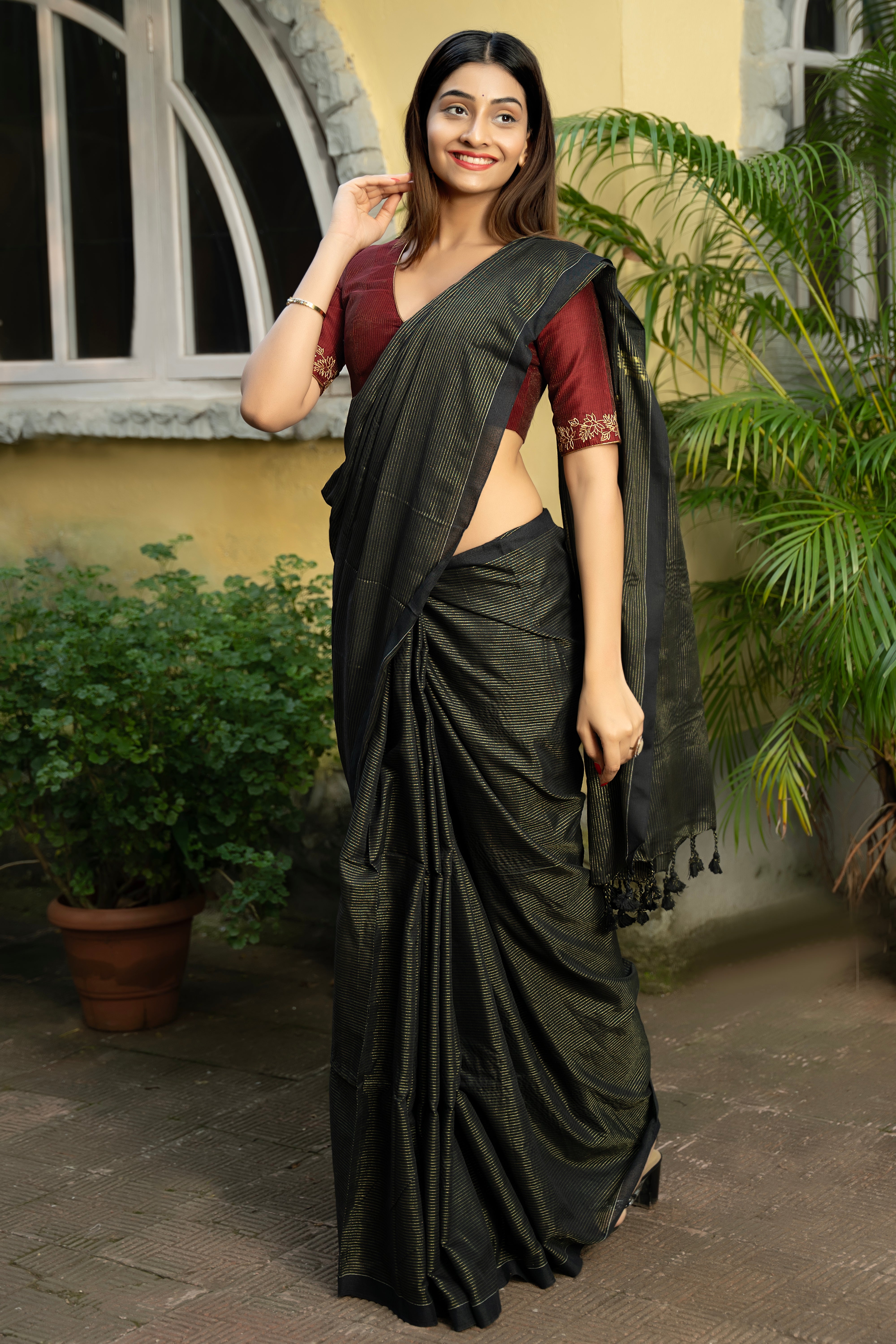 Emerald Elegance Saree